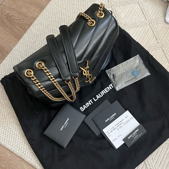 SAINT LAURENT Matelasse Calfskin LouLou Chain Small Crossbody Bag - Picture 15 of 16